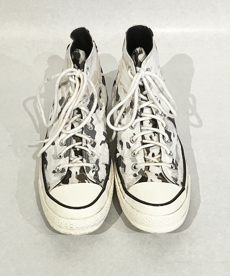 【USED】CONVERSE/CT70 HIGH CUT WHIET PATCHWORK-CAMO/US9コンバース/CT70 御機嫌とり捨てる 白いこと パッチワーク カモコンバース 古着 スニーカー