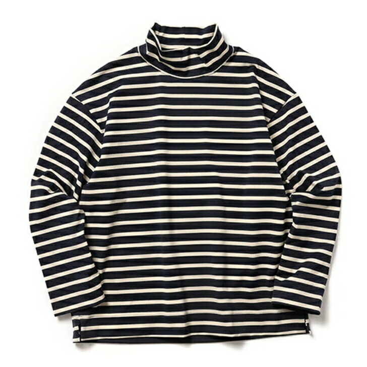 MR.OLIVE / GIZA COTTON BORDER / BOTTLE NECK SHIRT ミスターオリーブ/ギザコットンボーダー / ボトルネックシャツ ロンT Tシャツ カットソー モックネック タートルネック ハイネック ボーダー バスクシャツ メンズ レディス ユニセックス 14,130円