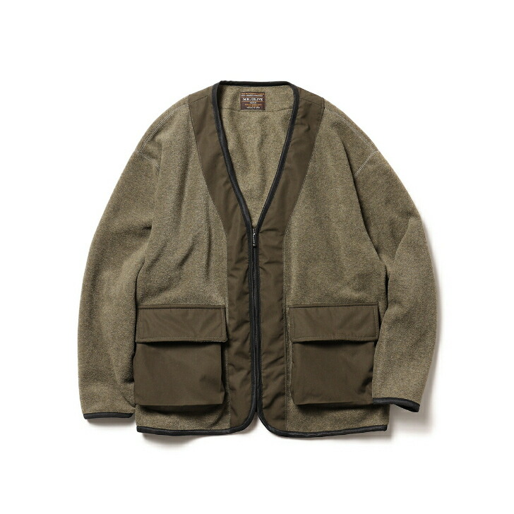 MR.OLIVE / MELTON FLEECE / ZIP UP CARDIGAN ミスターオリーブ/メルトンフリース/ジップアップカーディガン MROLIVE ライナー ミリタリー アウター インナー ストリート