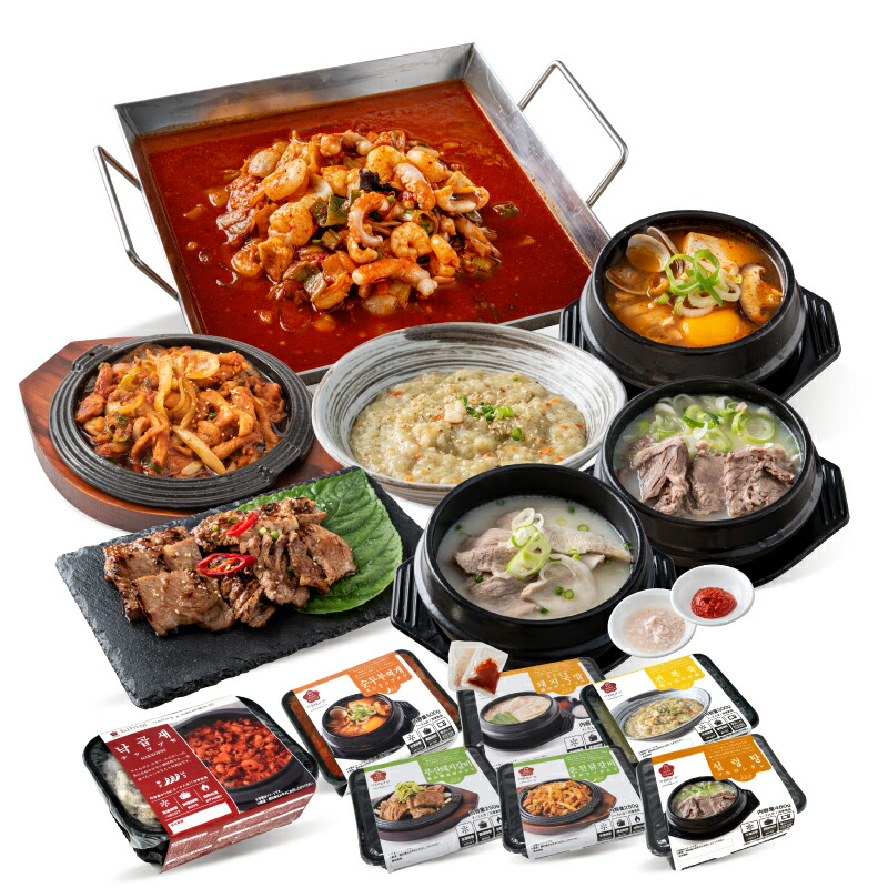 韓国料理 セット (7品)【ビビム公式】[ ナッコプセ スンドゥブ アワビ粥 ソルロンタン 豚カルビ タッカルビ テジクッパ ] 韓国食品 冷凍 冷凍食品 bibim ビビム お取り寄せグルメ 冷凍 韓国 グルメ なっこぷせ ミールキット 韓国惣菜 ギフト 冷凍惣菜