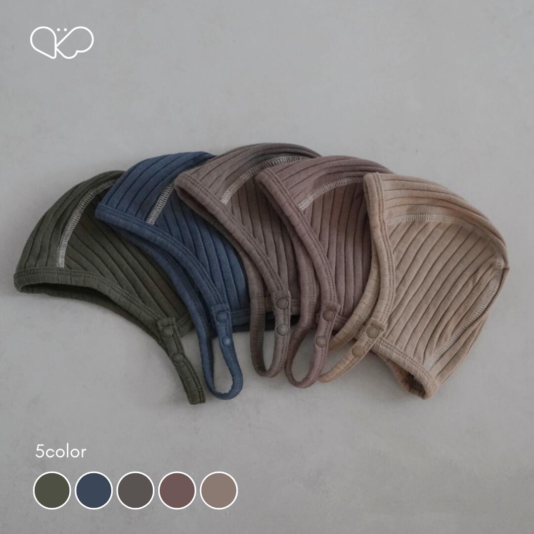 【peekaboo-baby】Eden hat ボンネット　ベビー帽子　男の子 秋冬　リブ　男の子　ダークカラー　兄弟お揃い　韓国子供服　peekaboo画像