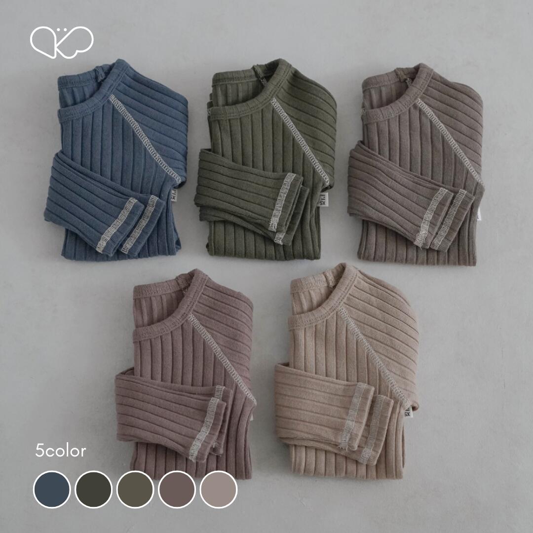 【peekaboo-kids】Eden set セットアップ　秋冬　リブ　男の子　ダークカラー　ルームウェア　保育園着　兄弟お揃い　ジュニア　韓国子供服　peekaboo画像