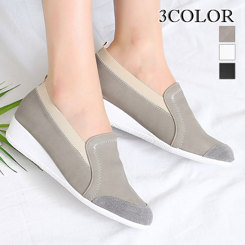 人気の春夏 女性 シューズ おしゃれ 靴 レディース フラットシューズ 履きやすい シューズ ウェッジ フラットシューズ レディース シューズ 背のび スリッポン ウエッジヒール シューズ レディース 年新作 3色ウエッジヒールシューズ スリッポン Voce 靴 22 5cm