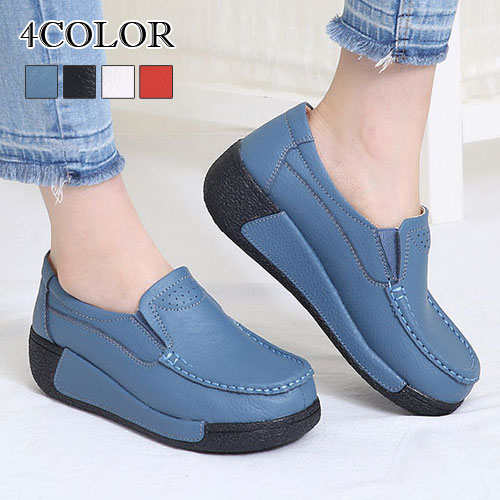 4色相コンフォートシューズ 無地 置き目ファー 厚底 レディース ロー小間絵 シューズ 黒ん坊 スリッポン レディース 厚底 ローファー 本革 シューズ 厚底スリッポン レディース 厚底シューズ 真赤 スリッポン 無地 青色 ローカットシューズ 白み Voce