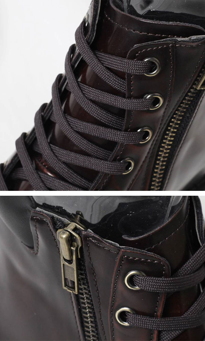 2色つや力作ブーツ 厚底 シューズ メンズ ミリタリー ブーツ レース膨れ上る ショートブーツ ワーク メンズ シューズ ホステルソウル 厚底 ミリタリーブーツ メンズ 厚底シューズ ブーツ インソール ワークブーツ インヒール 厚底ブーツ スタンスジップ Voce