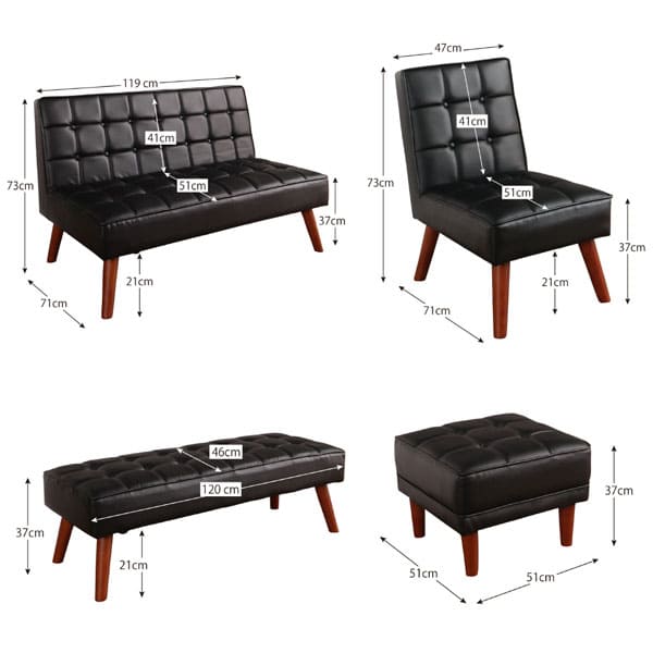 Koreda Dining Four Points Set Table 2p Sofa Left Piece Elbow