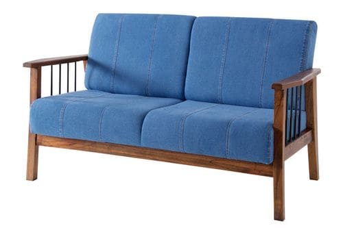 ２人掛けソファ | ソファ ソファー フロアソファ sofa そふぁ リビング シンプル ナチュラル 北欧風 ２P ２人掛け シングル レトロ アンティーク ミッドセンチュリー ブルー 41,646円