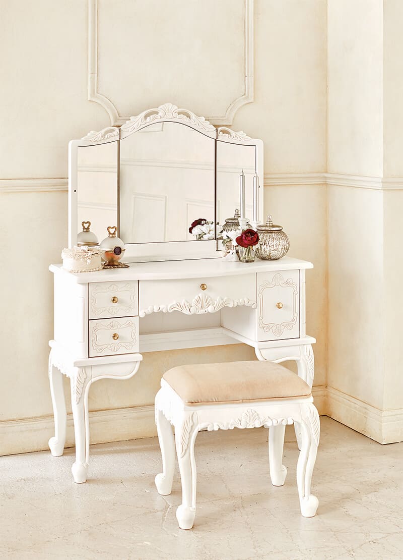 Dresser Set Mirror Makeup Dressing Table Make Desk Bedroom Kagami Stoops Down