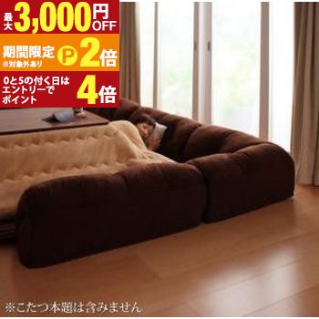 こたつと合わせるソファ こたつに合わせるフロアコーナーソファ コの字 マット部分サイズ 190&times;190cm 厚さ40mm【最大3,000円OFFクーポン配布中｜20日P2倍】｜【コ・レ・ダ】　家電＊インテリア