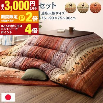 こたつ用布団2点セット | 掛け布団 掛けふとん なめらか マイクロファイバー グラデーション こたつ ギャッベ柄 ギャッベ グラデーションデザイン グラデーションカラー ふんわり 厚み ふかふか 柔らかい 保温力 節電 リビン【最大3,000円OFFクーポン配布中|20日P2倍】|【コ・レ・ダ】 家電*インテリア