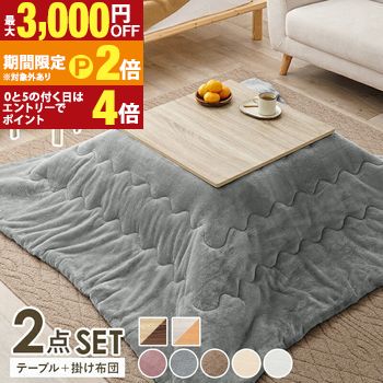 こたつ+うす掛け布団 2点セット 折れ脚 こたつ 60×60cm 天板リバーシブル 石英管ヒーター 中間スイッチ 折りたたみ グレイッシュホワイト ナチュラル 省スペース コタツ【最大3,000円OFFクーポン配布中|20日P2倍】|【コ・レ・ダ】 家電*インテリア