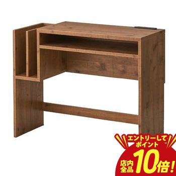 【P10倍（要エントリー）＋クーポン】 送料無料 コンセント付き デスク | 幅90cm デスク 机 つくえ 勉強机 学習机 パソコンデスク PCデスク PC机 ワークデスク オフィスデスク パソコン机 オフィス家具 勉強部屋 おしゃれ シンプル 収納棚付き 12,154円