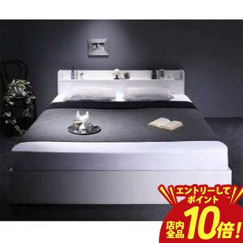 【P10倍（要エントリー）＋クーポン】 シングル マットレス付きベッド 国産カバーポケットコイルマットレス 収納付き 棚コンセント付き | ベッド マットレス付きベッド おしゃれ かわいい シンプル ナチュラル モダン 北欧