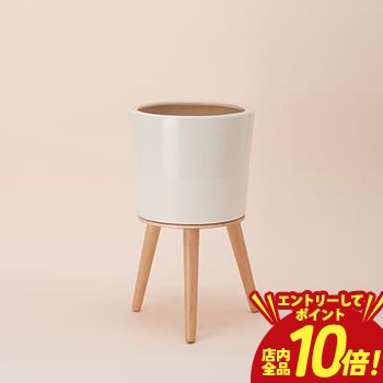 【P10倍（要エントリー）＋クーポン】 植木鉢 おしゃれ エルナ40 木製脚付き鉢カバー フラワースタンド 室内用 植木鉢スタンド 底穴なし ガーデンポット フラワーポット おしゃれな植木鉢 観葉植物 ギフト 鉢植え 室内 玄関 リビング 北欧 かわいい プレゼント