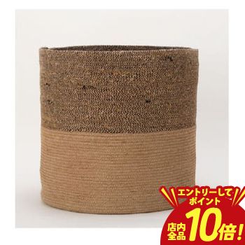 【P10倍（要エントリー）＋クーポン】 園芸 インテリア ポット ジュートバスケット ツートーン 40 natural （1個セット） バスケット 花 観葉植物用 バスケット 花 観葉植物用 底穴なし 高さ半分まで厚手のビニール内張あり プランターカバー プランター 植木鉢 かわい