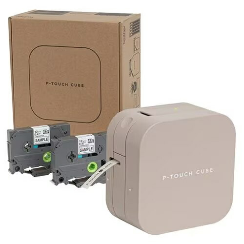 茶飲み友だち 付け紙点火装置 PTP300BTLT | brother PTP300BTLT ピータッチ 正六面体 スマホ専用 TZe磁気テープ ラテ