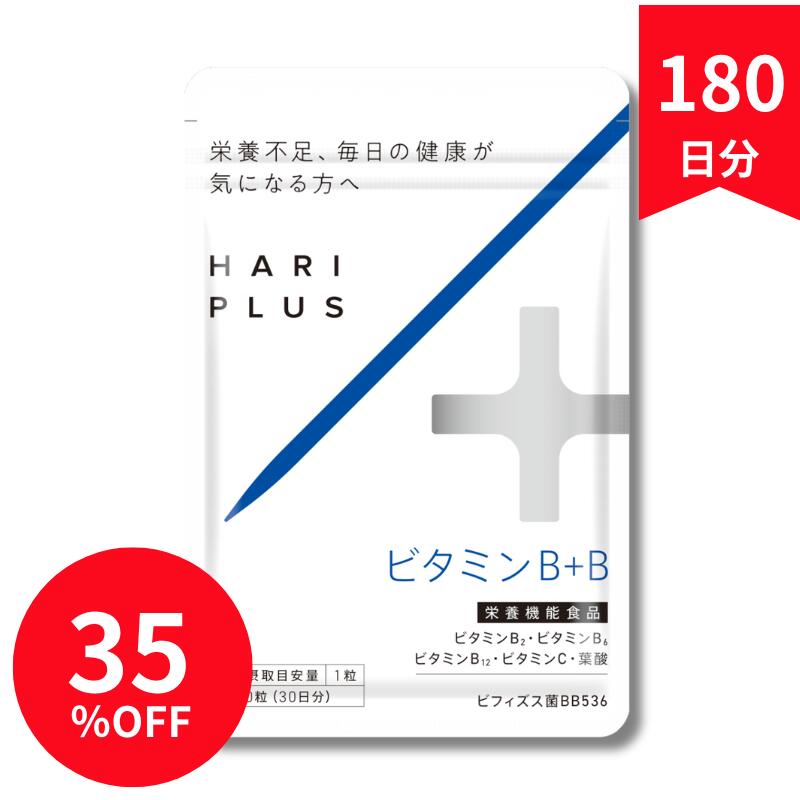 ビタミンB群＋ビフィズス菌配合 サプリメント 180日分（30日×6袋） ビタミンB＋森永乳業のビフィズス菌 腸内環境 栄養バランス 大容量 セット 国内製造 バイオ製薬 医学博士監修 劉勇 りゅうゆう