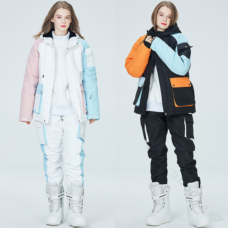 スノーボードウェア スキー メンズ レディース 上下セット セットアップ ジャケット パンツ ボードウェア スノボ 雪遊び 雪服 暖かい 防寒 防水 大きいサイズ対応