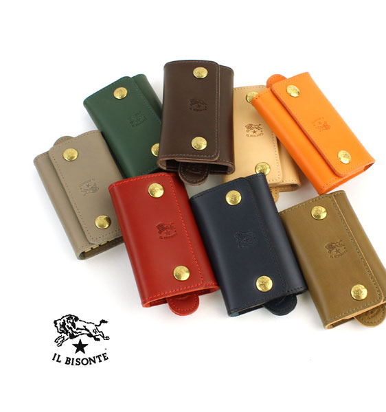 イルビゾンテ キーケース 正規品 IL BISONTE メンズ レディース ミドルグレー ヌメ ブラック ネイビー レザー リング付き 売れ筋アイテム ・54152309290-0062502(メンズ)(レディース)(1F)(雑貨 ・インテリア)