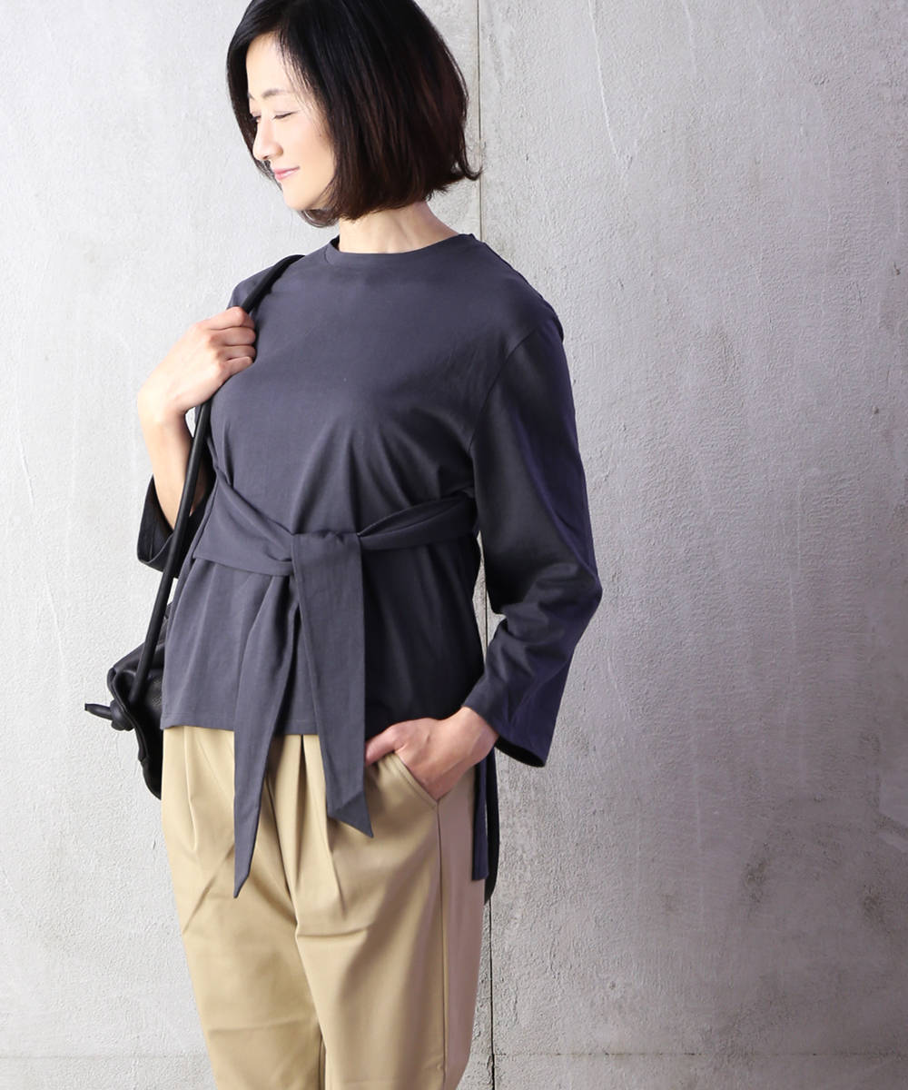 【マラソン期間中ポイント10倍】リタジーンズトウキョウ RITA JEANS TOKYO コットン フロントノッツ クルーネック カットソー FRONT KNOTS LONG TAIL CUT outlet ・RT19PSCT-08-4151901(レディース)(may0520)