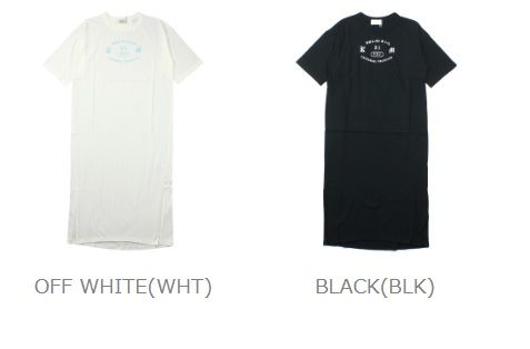 送料無料 Kha Ki カーキ コットン天竺 半袖 半袖 クルーネック ロゴ Slit Tシャツワンピース サイドスリットワンピースside クルーネック Slit Onepiece 21 Mil 19sop78a レディース 小三郎商店