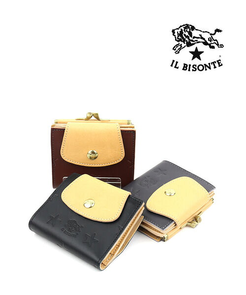 イルビゾンテ 紙入れ 二つ折り 定まり品 IL BISONTE なめし革 スターエンボス 下げ翼付き添い人 蝦蟇口紙入れ ウォレット 二つ折り紙入れ 売れ筋作目 ユニ一発やる ・54222312341-0062202(メンズ)(レディース)