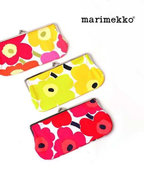 【4/20限定10%クーポン&ポイント10倍】マリメッコ marimekko ミニウニッコ柄 横長 がま口ポーチ SILMALASIKUKKARO MINI UNIKKO・5263131535-0062301(メール便可)[M便 3/5](レディース)