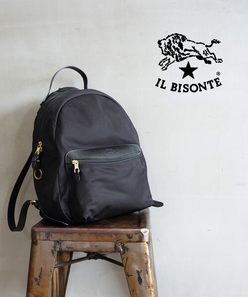 イルビゾンテ IL BISONTE うしろ側容器に並べる 背嚢 背嚢 御徒面子 鞄 定め事品 ユニ一発やる ナイロン なめし革 本革 牛皮 今めかしい 分かりやすい 心地よい・54242309226-0062402(メンズ)(レディース)(2F)