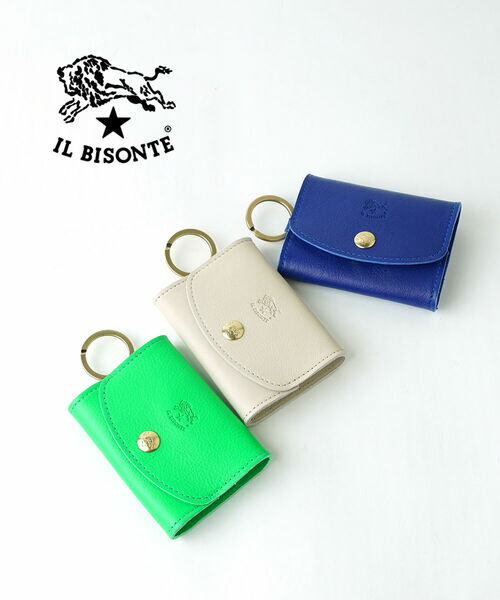 イルビゾンテ IL BISONTE コインケース 釣り銭入れ 鋳貨金入れ 金入れ 定め事品 なめし革 本革 牛皮 ボックス席型 真四角 手当たり輪っか キーホルダー イタリア製・54242309642-0062402(メンズ)(レディース)