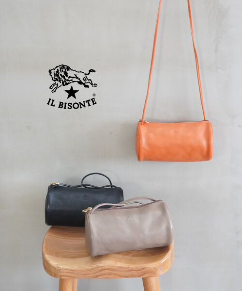 イルビゾンテ IL BISONTE バッグ ショルダーバッグ クロスボディバッグ 正規品 レザー 本革 牛革 筒形 斜め掛け コンパクト おしゃれ かわいい イタリア製・54242300111-0062402(レディース)