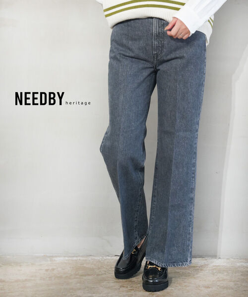 【マラソン期間中ポイント10倍】ニードバイ ヘリテージ NEEDBY heritage デニム パンツ デニムパンツ ジーンズ ジーパン フレアパンツ 股上深め ハイライズ センタープレス・B1C202737-2942501(レディース)