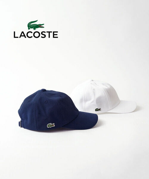 【4/20限定10%クーポン&ポイント10倍】ラコステ LACOSTE キャップ 帽子 シンプル コットン 鹿の子 カノコ ユニセックス 男女兼用 カジュアル ネイビー ホワイト・RK014J-0242401(メンズ)(レディース)