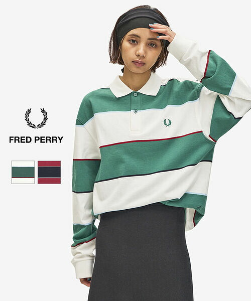 【30%OFF】フレッドペリー FRED PERRY ポロシャツ 長袖 カットソー ボーダー ゆったり オーバーサイズ・M1728-3872502(メンズ)(レディース)|小三郎商店