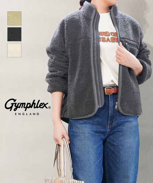 ジムフレックス Gymphlex ジャケット ボア ブルゾン アウター フリース 防寒 暖かい スタンドカラー ジップアップ アウトドア・GY-A0249BOL-0322502(レディース)(JP)