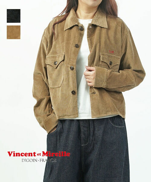 ヴァンソン エ ミレイユ VINCENT ET MIREILLE ジャケット シャツジャケット アウター 長袖 コーデュロイ 羽織り・VM252CD11042-3882502(レディース)|小三郎商店