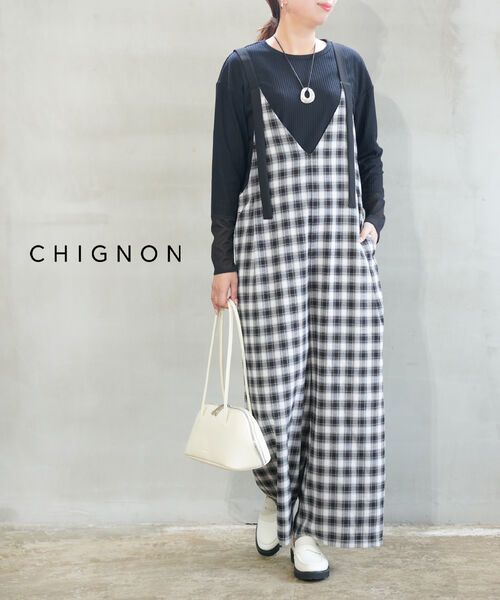 CHIGNON　シニヨン　サロペット　現行　オールインワン　今季　パンツ　ワイド 楽天市場】【LINEクーポン有】シニヨン CHIGNON サロペット