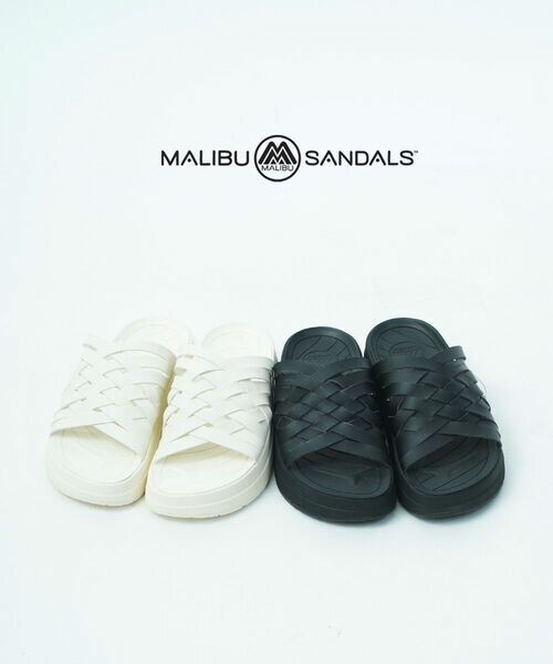 【マラソン期間中ポイント10倍】マリブサンダルズ MALIBU SANDALS サンダル 厚底 ビーチサンダル スライドサンダル ズマ メッシュ 編み込み カジュアル・ZUMA-PLAT-0122501(レディース)(A-2)