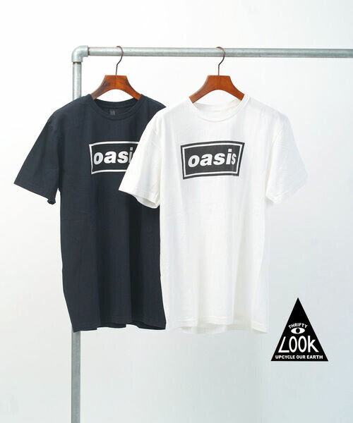 【ポイント2倍】スリフティールック THRIFTY LOOK Tシャツ ロックTシャツ バンドTシャツ トップス 半袖 オアシス ユーズド加工 コットン ユニセックス・TL22S016-2932501(メール便可)[M便 5/5](メンズ)(レディース)