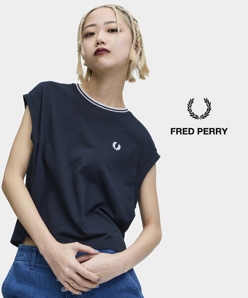 【4/10 23時59までポイント10倍】【2026年春夏新作】フレッドペリー FRED PERRY Tシャツ カットソー 半袖 フレンチスリーブ ノースリーブ コットンピケ 薄手 ローレル・G2175-3872601(レディース)