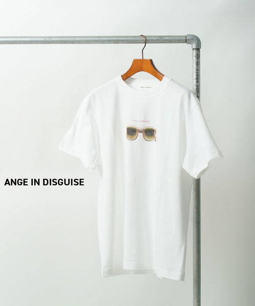 【ポイント2倍】【2026年春夏新作】アンジインディスガイズ ANGE IN DISGUISE Tシャツ カットソー 半袖 トップス プリント コットン 綿 ゆったり おしゃれ かわいい・ROSE-ET-MOUSSE-0242601(メール便可能商品)[M便 5/5](レディース)