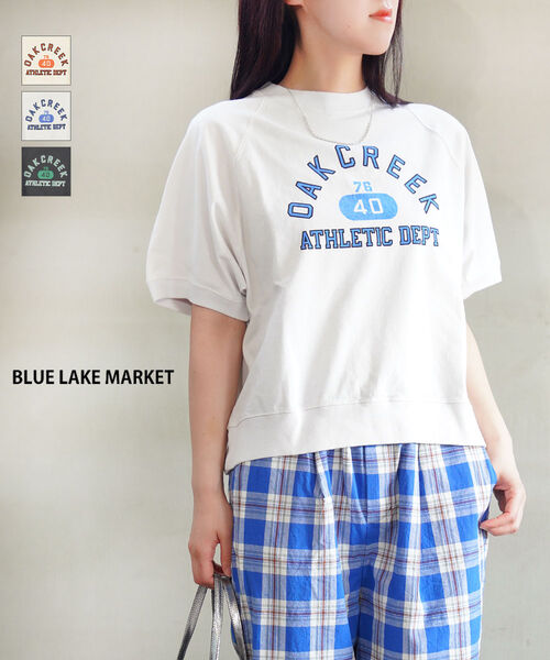 ブルーレイクマーケット BLUE LAKE MARKET プルオーバー ロゴタイププルオーバー ロゴタイプT トップス 遊撃手丈 ラグラン捩り・B-521018-3562601(電子メール便能力のある商いもの)[M便 5/5](レディース)