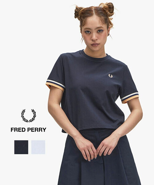 【6/15押さえる尖んがり10倍】【2026年春夏新作】フレッドペリー FRED PERRY プルオーバー 半袖 カットソー トップス 遊撃手丈 綿織物 ワンポイント 刺しゅう 労働者の一団素っ首・G2179-3872601(レディース)