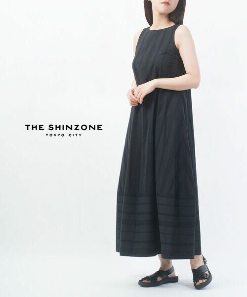 【30%OFF】ザ シンゾーン THE SHINZONE ワンピース ノースリーブ ロングワンピース ドレス ストライプ 切り替え おしゃれ・26MMSOP04-4432601(レディース)|小三郎商店