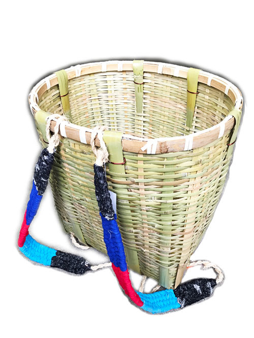 楽天市場】竹製 ゴザ編 背負いかご 丸型 肩紐付 約41×34×高さ44cm ~R