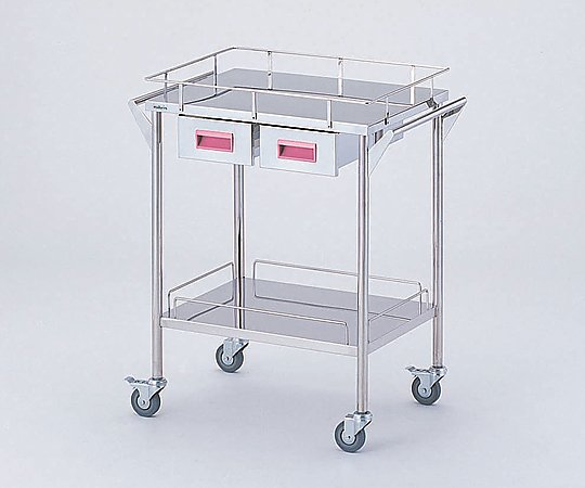 ストレージステンレスカート 2段 ピンク (幅600mm/引き出し2個) CHS-2H-P|越路商会 店