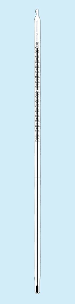アルコｰル足長棒状熱度計 -20~100℃ 600粍