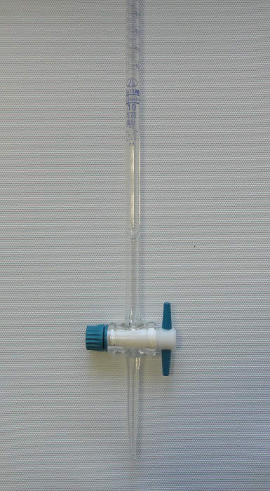 ISOLAB 活栓付ビュｰレット PTFEコック付き 白 10ml