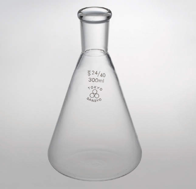 三商 透明摺合せ三角フラスコ 300ml 29/42|越路商会 店