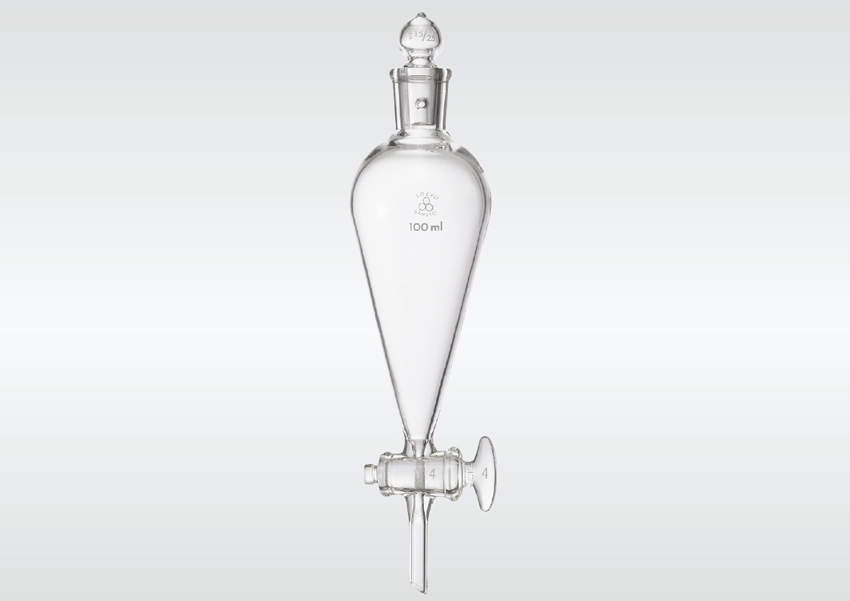 三商 透明摺合せ分液ロｰト スキｰブ型ガラスコック2000ml｜越路商会　店