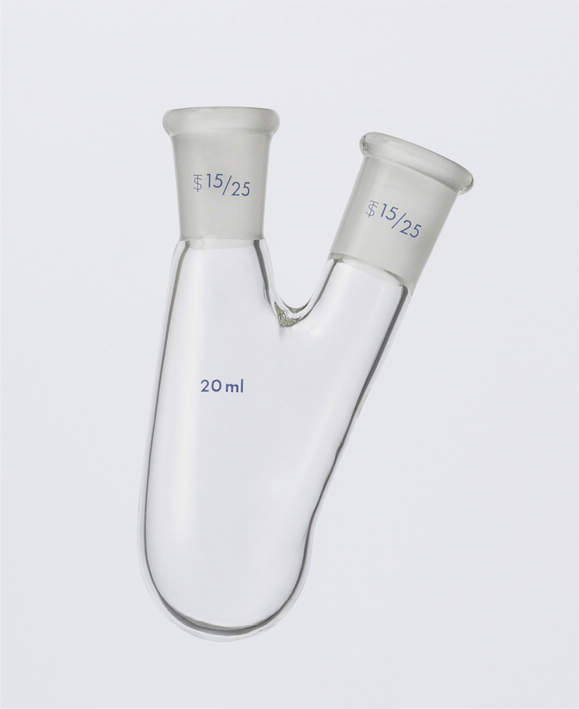 共通摺合せ2ツ口長ナス型フラスコ 30ml 15/25-15/25|越路商会 店
